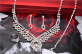 Swaying Pendant Necklace 18K Silver Plated Austrian Crystal Bridal/Wedding Jewelry Sets For Women
