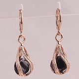 Swell Jewelry Vogue Women Gift 14k Gold Filled Round Cut 3 Colors Sapphire Dangle Earrings New Arrivals