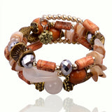 Fashion Imitation Gemstone Jewelry Charm Bracelet Handcraft Multilayer Natural Stone Resin bracelet bangles For Women