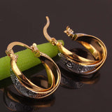 The Most Popular Products Double Color Arc 18K Gold/Silver Hoop Earrings For Women Fashion Jewelry