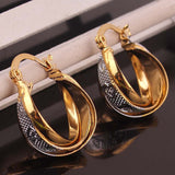The Most Popular Products Double Color Arc 18K Gold/Silver Hoop Earrings For Women Fashion Jewelry