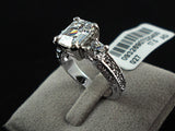 The white gold Plated Rectangle Emerald Cut CZ Zircon Engagement Rings