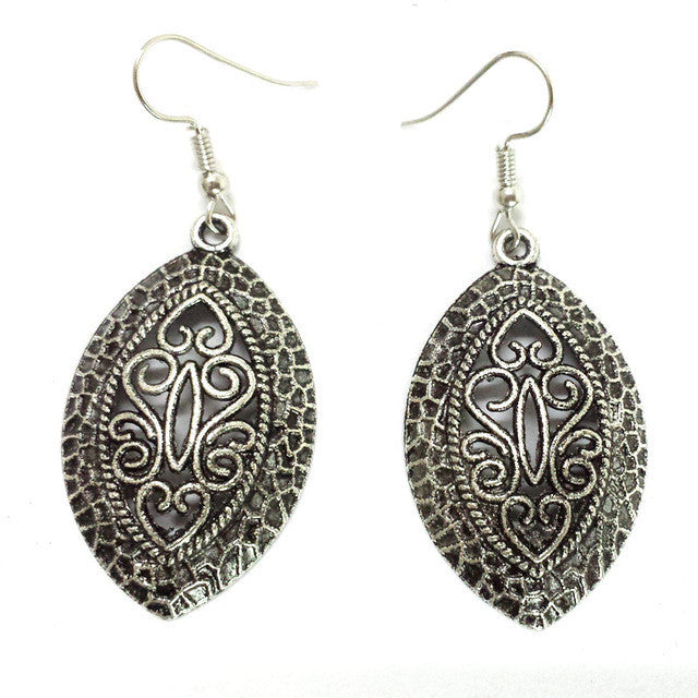 Tibetan Gypsy French Royal Style Silver Plated fashion vintage drop dangle wholesale earrings Jewelry