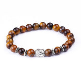 Tiger Eye Beads Bracelets Shakyamuni Buddha Bangles bijoux pulseras Rope Chain Natural Stone Volcanic Bracelet Women Men Jewelry