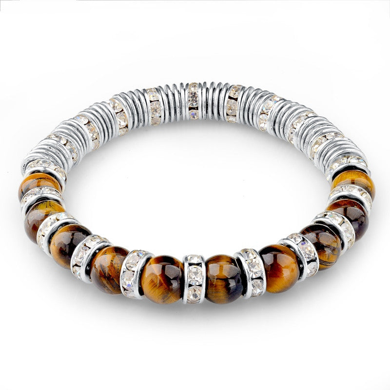 Vintage Tiger Eye Natural Stone Bracelets For Women And Men Jewelry Silver Beads Friendship Charm Bracelets & Bangles Nomination Gifts