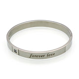 Titanium Couple Bracelets For Men And Women Wholesale Love's Letter "Forever Love" Bracelets & Bangles With Shiny CZ Stone