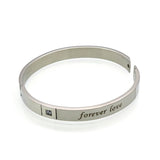 Titanium Couple Bracelets For Men And Women Wholesale Love's Letter "Forever Love" Bracelets & Bangles With Shiny CZ Stone