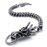 Titanium stainless steel jewelry Casting Classic fashion Men's Dragon Biker Bracelet 