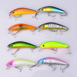 Top 8pc/lot Minnow Fishing Lures 2.7"-6.86cm/0.281oz-7.96g fishing tackle 8color fishing bait 6# hook 