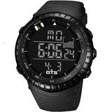Top Brand OTS Cool Black Mens Fashion Large Face LED Digital Swimming Climbing Outdoor Man Sports Watches Christmas Boys Gift