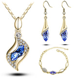 Top Quality Elegant luxury design new fashion 18k Rose Gold plated colorful Austrian crystal drop jewelry sets women gift 