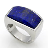 Top Quality Fashion Jewelry 316L Stainless Steel Malachite/Lapis Lazuli Natural Stone Ring For Men Platinum Gold Birthday Gift