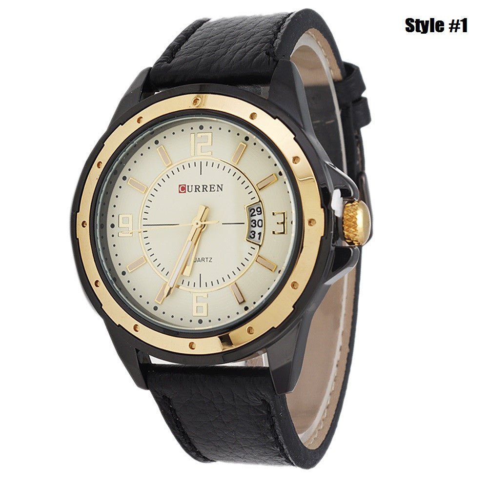 Men Watches Top Brand Luxury Wristwatches Men Military Leather Sports Watch Auto Date