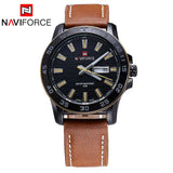 Luxury NAVIFORCE Brand Genuine Leather Analog Display Date Men Quartz Watch Sports Watch
