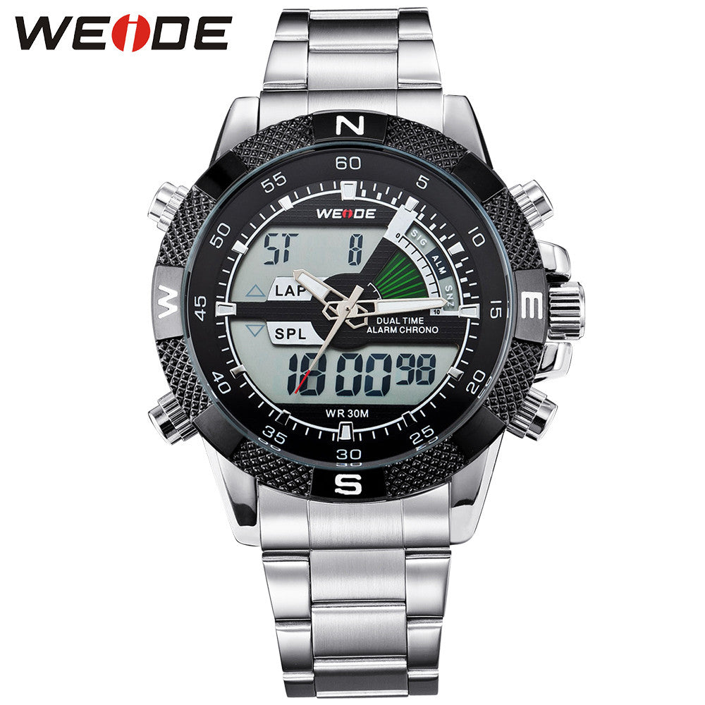 Hot Sale! WEIDE Sports Watches Men's Quartz Military Army Diver Men Full Steel Watch Luxury Brand Famous