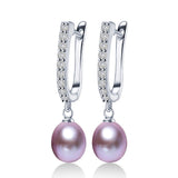 Top Sale natural pearl earrings,fashion925 sterling silver jewelry, Women Dangle Drop Earrings for Wedding/Party 