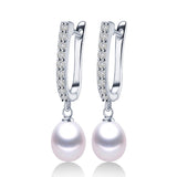 Top Sale natural pearl earrings,fashion925 sterling silver jewelry, Women Dangle Drop Earrings for Wedding/Party   Main Stone: Pearl  Pearl size: 8-9mm  Metal Stamp: 925,Sterling  Pearl Type: Freshwater Pearls