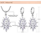Top Zircon Jewelry Sets for Women Trendy Silver Plated Cubic Zircon Necklace Hoop Earrings Jewelry Sets Fashion Women Sets