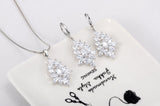 Top Zircon Jewelry Sets for Women Trendy Silver Plated Cubic Zircon Necklace Hoop Earrings Jewelry Sets Fashion Women Sets