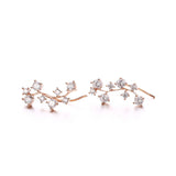 Top Quality AAA+ CZ Diamond Ear Cuff Earrings For Women/Girls Rose/White Gold Plated Ear Hook Party Stud Earrings Jewelry