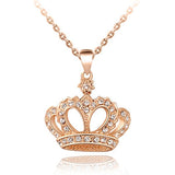 Top Quality Crown Necklace Rhinestone Crystal Silver Gold Plated Pendant Necklaces Classic Chokers Necklace Jewelry For Women