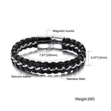 Top Quality Genuine Leather Stainless steel Men Bracelet Wrap Wristband For Men Bracelet Men Jewelry 
