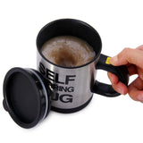 Automatic coffee mixing cup/mug bluw stainless steel self stirring electic coffee mug 350ml
