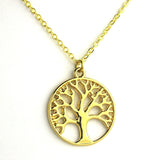 Tree Of Life Necklace Gold&Silver Plated Pendant Necklaces Memory Locket Charms Women Vintage Jewelry