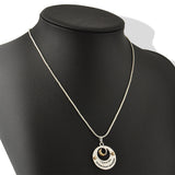 Trendy Alloy Moon and Star Pendant Necklace Mother's Day Gifts "I love you to the Moon and back" Letters Chain Necklaces