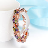 Trendy Charm CZ Diamond Bracelet Rose Gold Plated Mona Lisa Bangle Colorful Love Friendship Bracelet for Women Jewelry 
