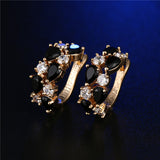 Trendy Colorful CZ Diamond Zircon Stud Earrings Sliver Rose Gold Plated Mona Lisa Jewelry Earrings For Women Wedding 