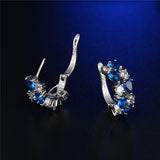 Trendy Colorful CZ Diamond Zircon Stud Earrings Sliver Rose Gold Plated Mona Lisa Jewelry Earrings For Women Wedding 