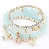 Trendy Fashion Summer Charms Ball Bracelet Crystal Imitation Pearl Anchor Color Multilayer Bracelet & Bangle For Women Jewelry