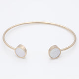 Trendy Geometric Double Round Shell Bracelet Plated 18K Gold Bangles Classic Fashion Jewellery Opening Design Bracelet For Women