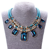 Trendy Necklaces Pendants Rope Collar 18K Gold Plated Crystal Statement Bling & Fashion Necklace Women Jewelry