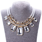 Trendy Necklaces Pendants Rope Collar 18K Gold Plated Crystal Statement Bling & Fashion Necklace Women Jewelry