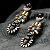 Trendy Statement Jewelry Fashion Zinc Alloy Big Long Drop Earrings for Women