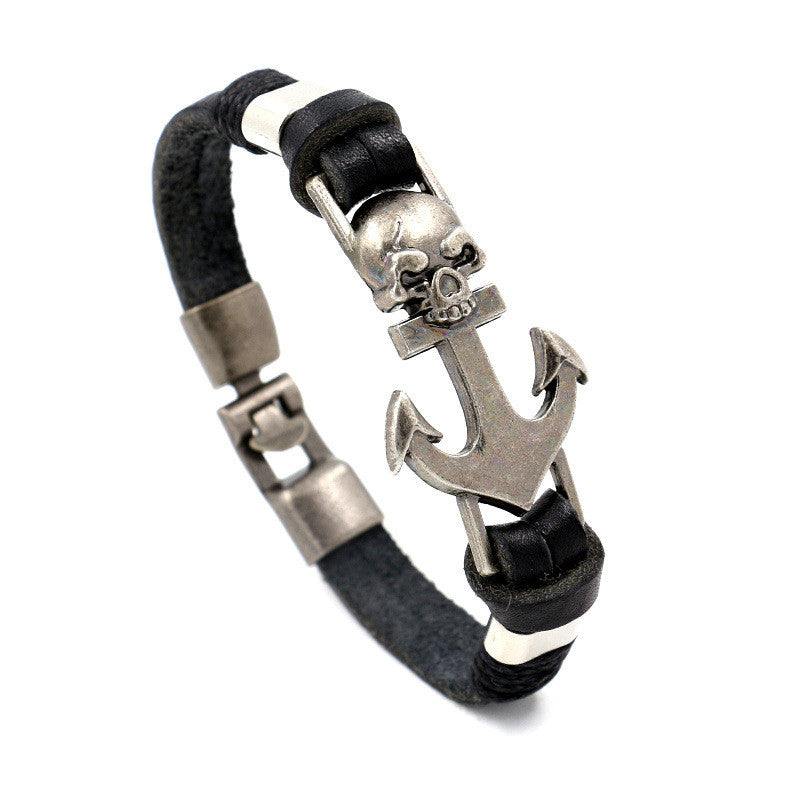 Trendy anchor bracelet Man Bracelets Fashion Jewelry 21.5cm Leather Bracelet Men Anchor Bracelets For Women Best Gift