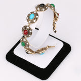 Turkish Jewelry Bracelets For Women Ancient Gold Plated 7 Colour Resin Oval Connect Fashionable Vintage Jewelry 