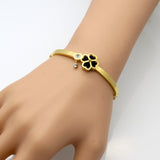 Turnable Clover Bracelets For Women 18K Gold Plated Crystal Bracelets & Bangles Bridal Heart Wedding Jewelry Christmas Gift
