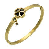 Turnable Clover Bracelets For Women 18K Gold Plated Crystal Bracelets & Bangles Bridal Heart Wedding Jewelry Christmas Gift