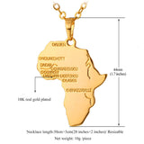 Hiphop Africa Pendant Gold Plated Trendy Women African Map Pendant Necklace Men Jewelry