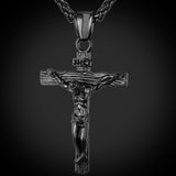 Cross Necklace Women/Men Stainless Steel Jewelry Wholesale Trendy Gold Plated INRI Crucifix Jesus Piece Cross Pendant 