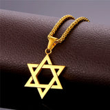 Jewish Jewelry Magen Star of David Pendant Necklace Women Men Chain Rose/Gold Plated Stainless Steel Israel Necklace