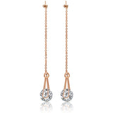 2 carat AAA+ Cubic Zircon Diamond Drop Line Long Earrings 