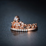 Exquisite Crown Shaped Ring Rose Gold Plated CZ Rings for Women Fashion Plated Aneis De Ouro Zirconia Jewelry 