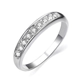 Fashion White Gold Plated TOP Class 9 pcs Rhinestones Eternity Band Wedding Ring bague femme Jewelry 