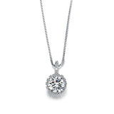 Multi Prongs Synthetic simulated Diamond Necklaces Heart and Arrows CZ Pendant Necklace with 8mm 2ct Cubic Zirconia 