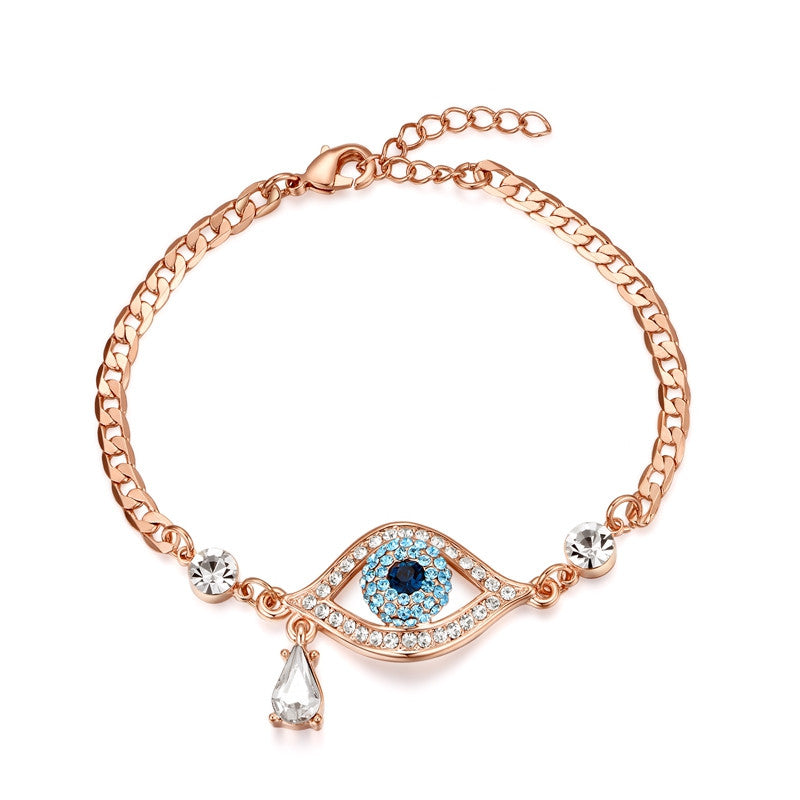 New Arrival Evil Eye Three Colors Austrian Rhinestnes Bracelets For Women Rose Gold Plated Pulseira Jewelry Bijoux