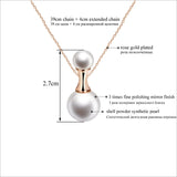 Perfume Bottle Shaped 12mm Shell Powder Synthetic Pearl Rose Gold Plated Pendant Necklaces Jewelry for Women 